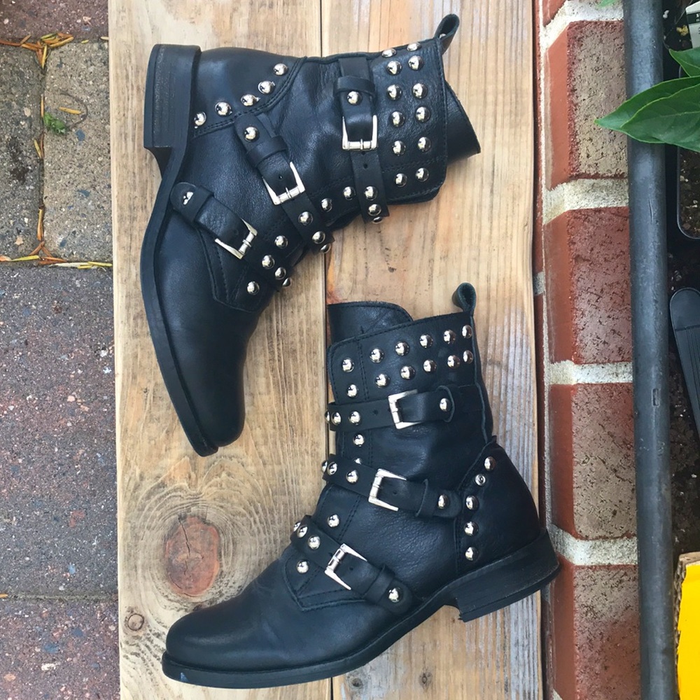 Steve Madden Mexican Leather Studded Boots